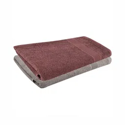 Dollar Grey & Rust 2 Cotton 400 GSM Bath Towel-5