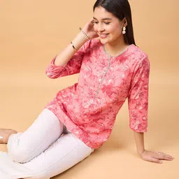 NEESH Floral Print Flared Sleeve Crepe Top-image-38