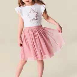 INCLUD Girls Star Print Flared Sleeve A-Line Dress-picture-32