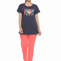 WOOL 4U Women Graphic Printed T-Shirt & Pyjama Night Suit-image-78