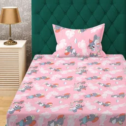 KLOTTHE Cotton Single Bed Size Bedsheet With 1 Pillow Covers 2.25 m X 1.50 m-11