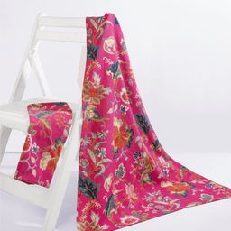 LacyLook Pink & Blue 2 Pieces Printed 400 GSM Waffle Water Absorbent Cotton Towel Set-13