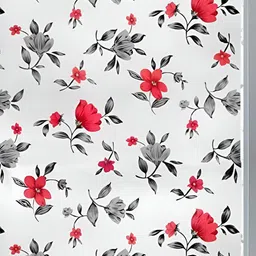 INDIAN ROYALS Black & Red Flower Printed Self-Adhesive & Durable Window Sticker-image-36