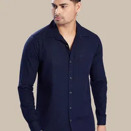DIVISIVE Men Club Slim Fit Solid Spread Collar Cotton Casual Shirt-image-84