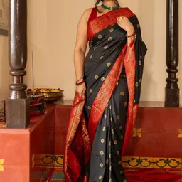 Parampara Ethnic Ethnic Motifs Woven Design Zari Pure Silk Banarasi Saree-picture-34
