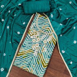 SAINOOR Printed Pure Silk Semi-Stitched Dress Material-image-6