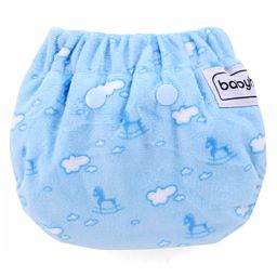Babyhug Reusable Cloth Diaper With SmartDry Abstract Print  - Blue image 3