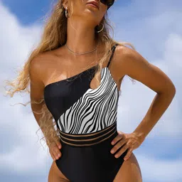DressBerry Printed One Shoulder Neck Bodysuit-picture-15