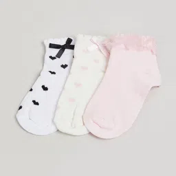 max Girls Pack of 3 Patterned Ankle Length Socks-picture-29