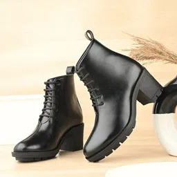 AfroJack Women Round Toe Wedge-Heeled Chunky Boots-image-14