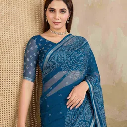 DIVASTRI Bandhani Printed Zari Pure Chiffon Bandhani Saree-28