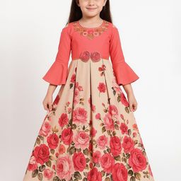 My Lil Princess Girls Embellished Bell Sleeve Fit and Flare Maxi Dress-picture-44
