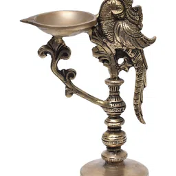Indianshelf Bronze Textured Peacock Designer Diya-image-8