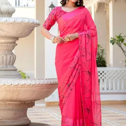 Sanwariya Silk Floral Satin Saree-picture-1