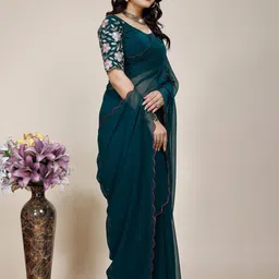 K 5 Fashion Embroidered Pure Georgette Saree-image-97