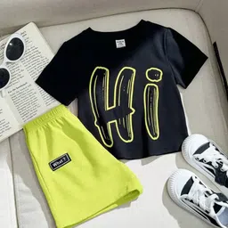 Yoonikk Unisex Kids Printed T-shirt with Shorts-53