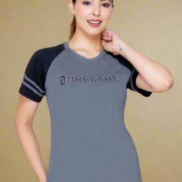 White Moon Women Dry Fit Typography Printed Round Neck T-shirt-picture-13