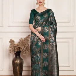 Moda Rapido Ethnic Motifs Woven Design Zari Banarasi Saree-picture-23