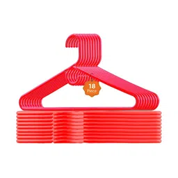 Aura 18-Pcs Red Non Slip Cloth Hangers-47