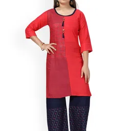BAESD Girls Printed Regular Pure Cotton Kurta with Palazzos-image-29