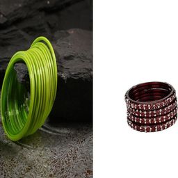 SOMIL Set of 16 Green Alloy Artificial Stones & Beads Bangles-image-57