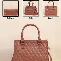 Bagsy Malone Geometric Checked PU Structured Shoulder Bag with Quilted image 2