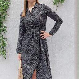 DressBerry Print Shirt Midi Dress-picture-39