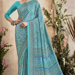 Reboot Fashions Floral Pure Crepe Printed Saree-image-97