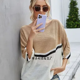 StyleCast Women Colourblocked Boat Neck Pullover-picture-10