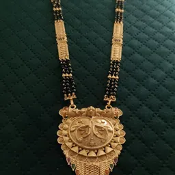 V.K.PAYAL.JEWELLERY Gold-Plated Artificial Stones Studded & Beaded Mangalsutra-picture-37