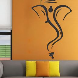 LANSTICK Black Beautiful Ganesha Spiritual Printed Wall Stickers-image-85