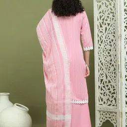 Jompers Women Regular Thread Work Kurta with Palazzos & With Dupatta image 2