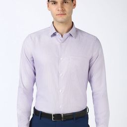 Peter England Elite Men Spread Collar Textured Cotton Slim Fit Formal Shirt-picture-35