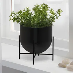 Metalsmith Black Metal Planter With Holder-picture-46