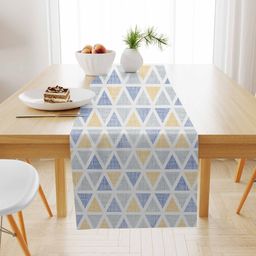 STITCHNEST Blue & Yellow Geometric Printed Table Runner-12