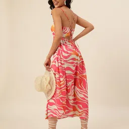 CUKOO Abstract Printed Georgette A-line Maxi Nightdress image 4