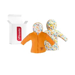 VParents Unisex Kids Orange Front Open Jacket-image-46