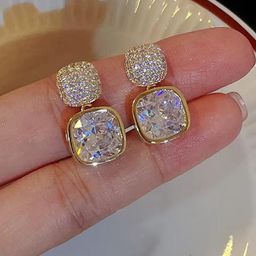Tiso Stylish Gold Crystal & Stone Earrings | Trendy Earrings for Girls-26