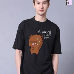 Lazy Lush Unisex Pack of 2 Graphic Printed Pure Cotton Oversized T-shirts-picture-19