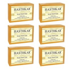 Hasthkar Handmades Set of 6 Kesar Haldi Soaps with Coconut Oil & Glycerin - 100g each-20