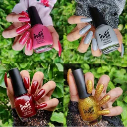 MI FASHION Set Of 4 Ultra High Glass HD 3D Shine Long Lasting Nail Polish 60ml-33