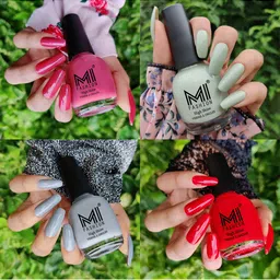 MI FASHION Set Of 4 Ultra High Glass HD 3D Shine Long Lasting Nail Polish 60ml-image-47