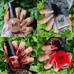 MI FASHION Set Of 4 Ultra High Glass HD 3D Shine Long Lasting Nail Polish 60ml-image-67