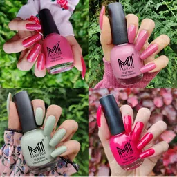 MI FASHION Set Of 4 Ultra High Glass HD 3D Shine Long Lasting Nail Polish 60ml-14