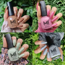 MI FASHION Set Of 4 Ultra High Glass HD 3D Shine Long Lasting Nail Polish 60ml-image-65