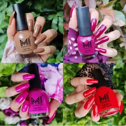 MI FASHION Set Of 4 Ultra High Glass HD 3D Shine Long Lasting Nail Polish 60ml-image-49