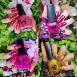 MI FASHION Set of 4 Ultra High Glass HD 3D Shine Long Lasting Nail Polish 60ml-image-68