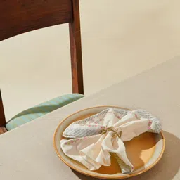 Fabindia White 6 Pieces Printed Cotton Table Napkins-35