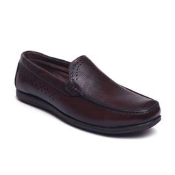 Zoom Shoes Men Brown Leather Loafers-image-33