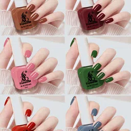AQ FASHION Set Of 6 Glossy Quick Dry Nail Polish - 7 ml Each-image-64